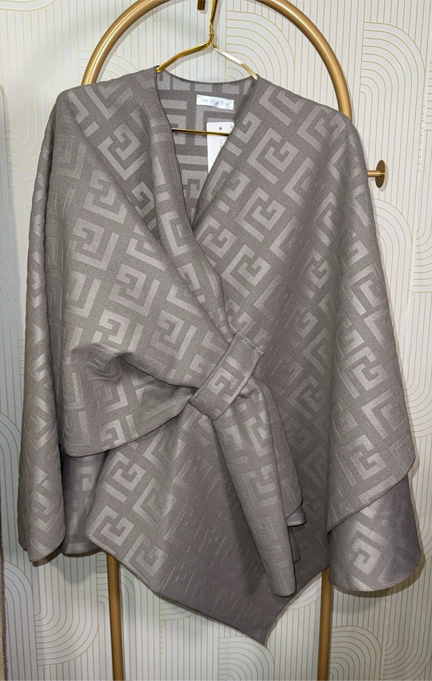 Poncho cachmire avec motif