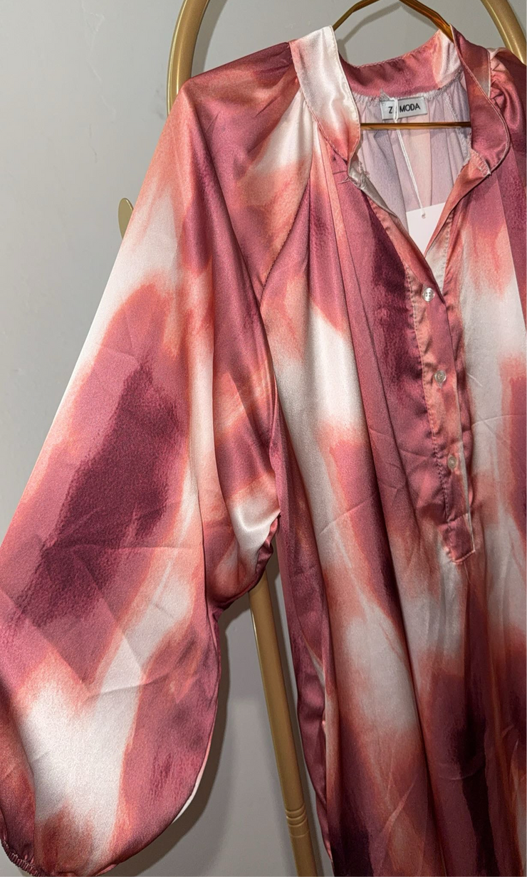 Robe longue satiné avec poches