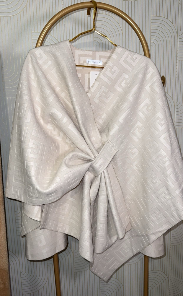 Poncho cachmire avec motif