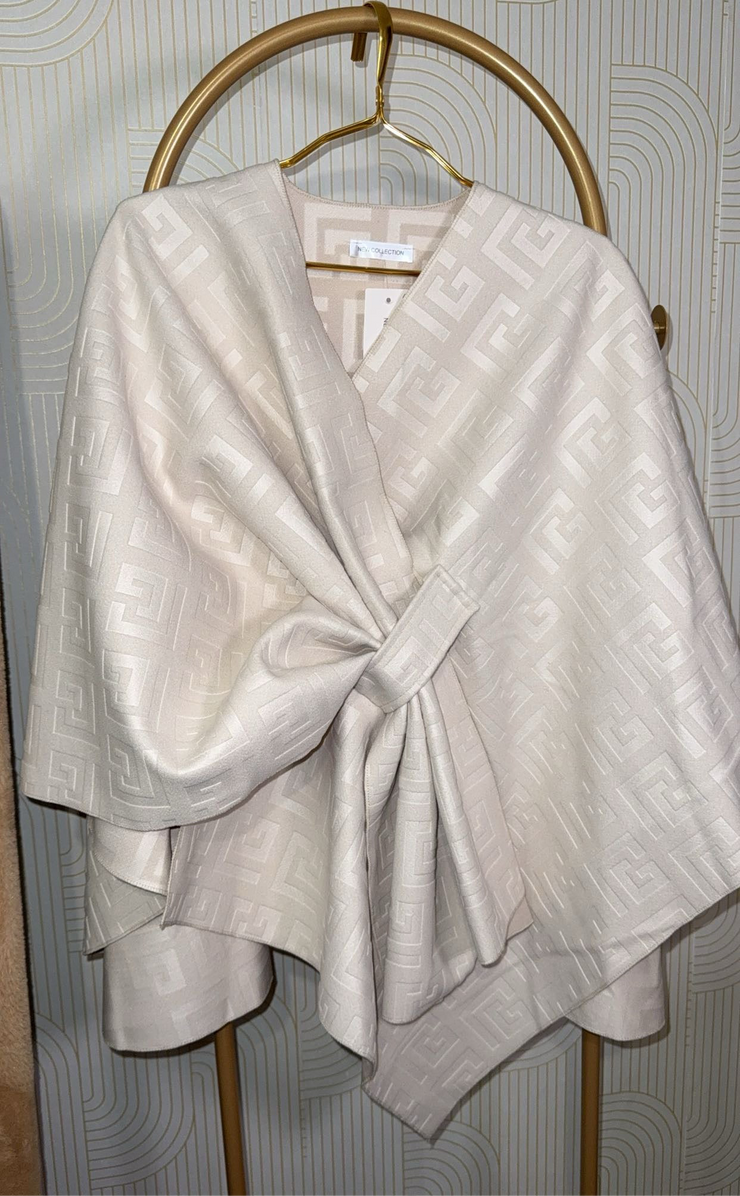 Poncho cachmire avec motif
