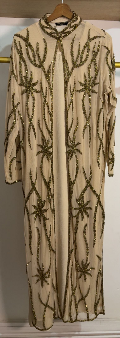 Robe de soirée deux pièces perlée