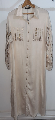 Robe en laine avec doré