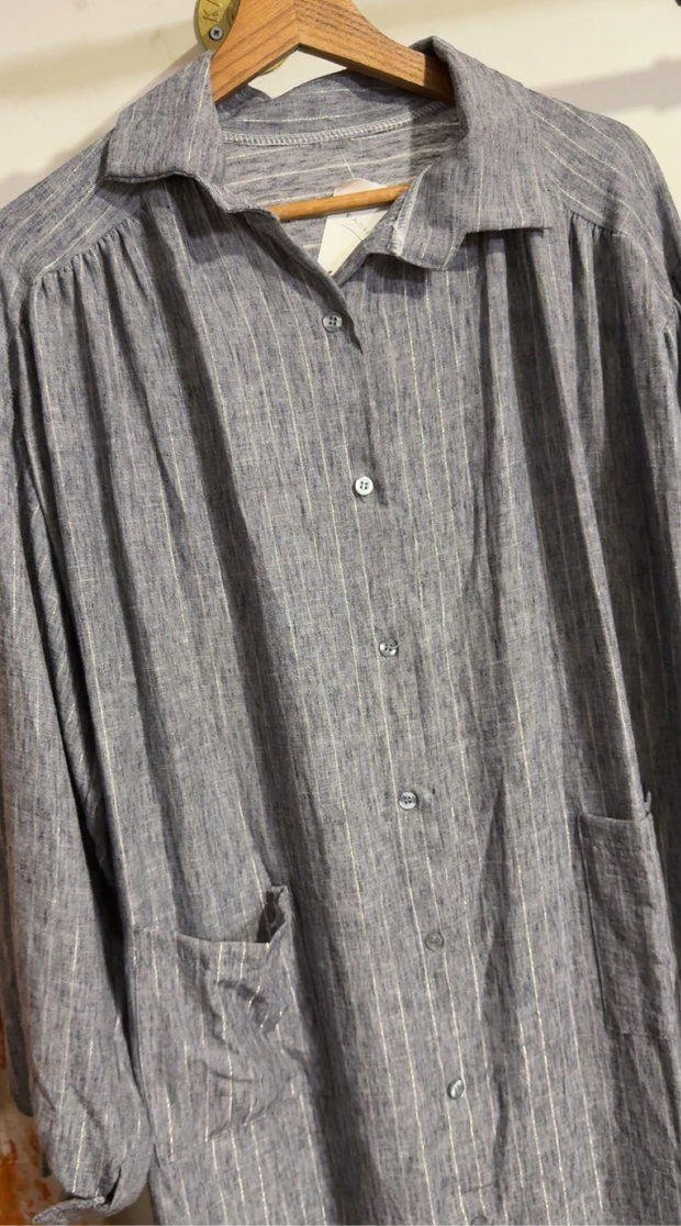 Robe longue avec rayure pailletée