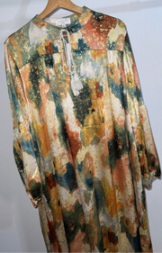 Robe longue avec doré