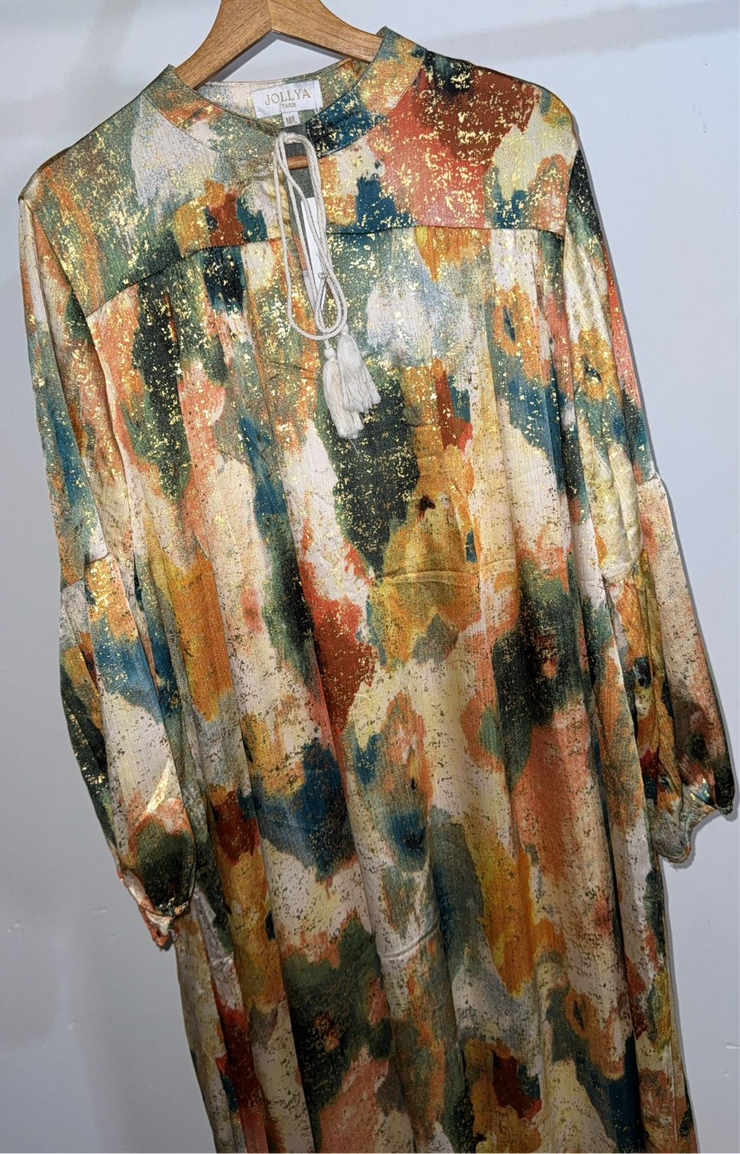Robe longue avec doré
