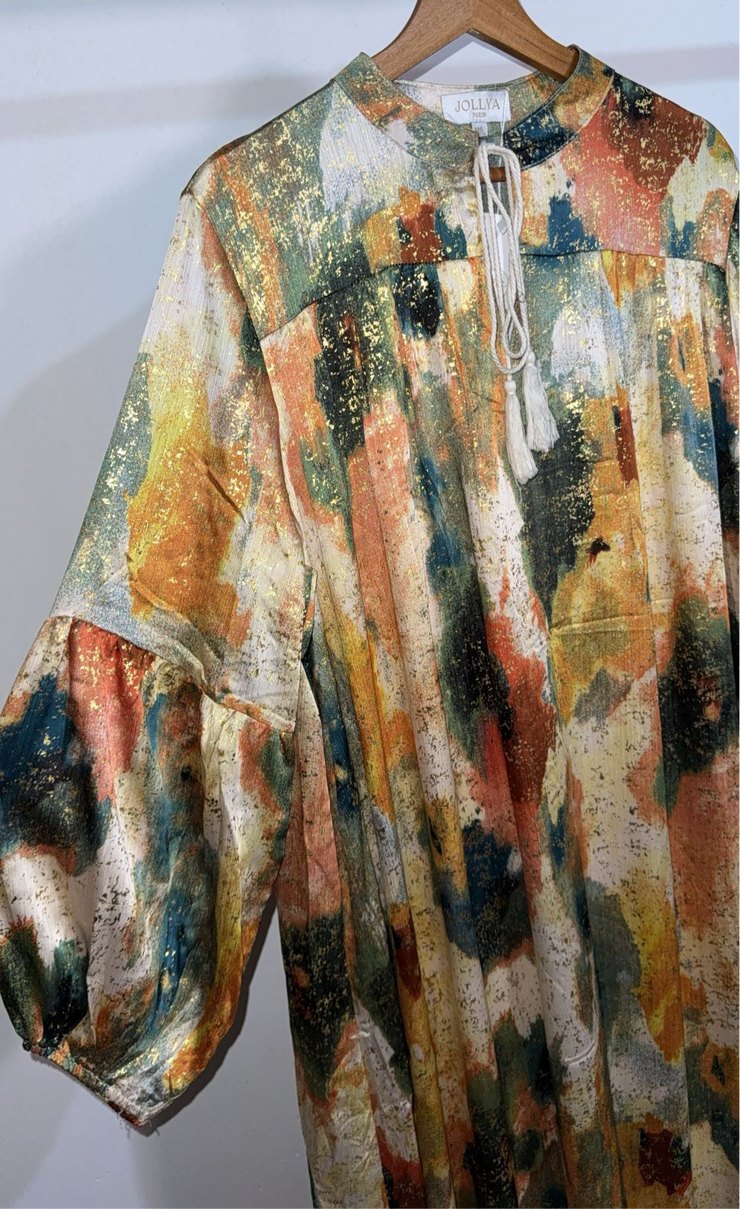 Robe longue avec doré