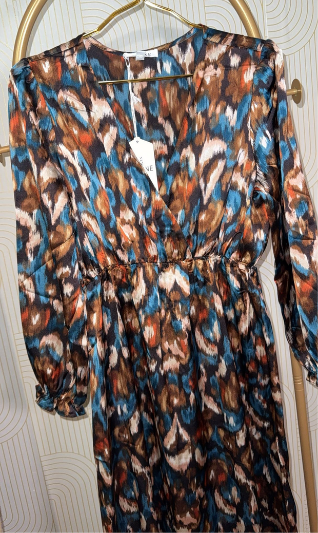 Robe longue satinée