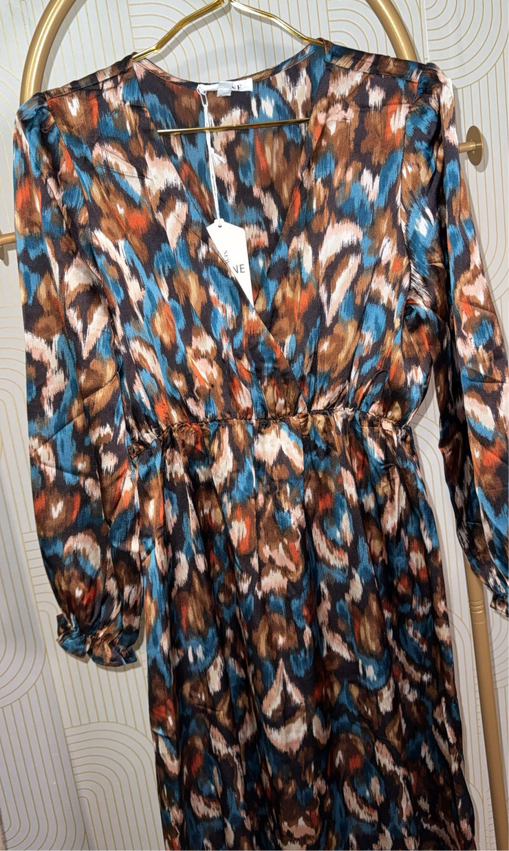 Robe longue satinée