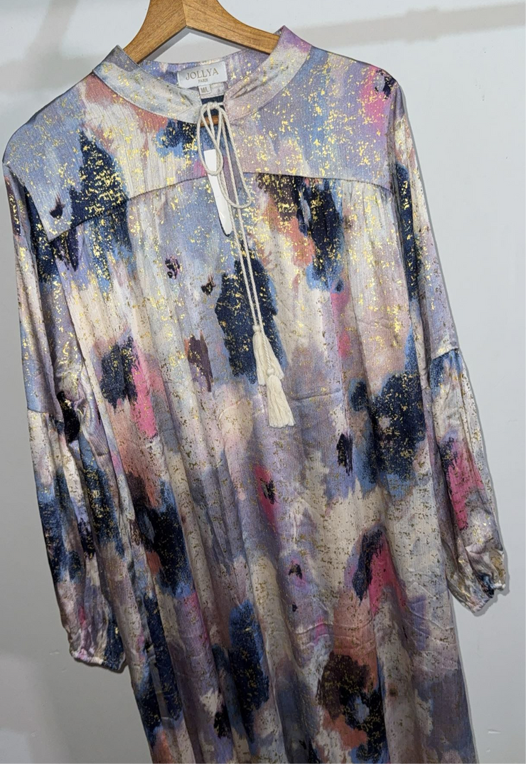 Robe longue avec doré
