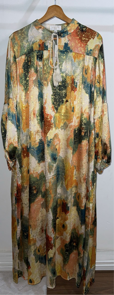 Robe longue avec doré