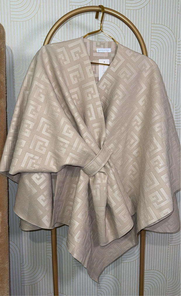Poncho cachmire avec motif