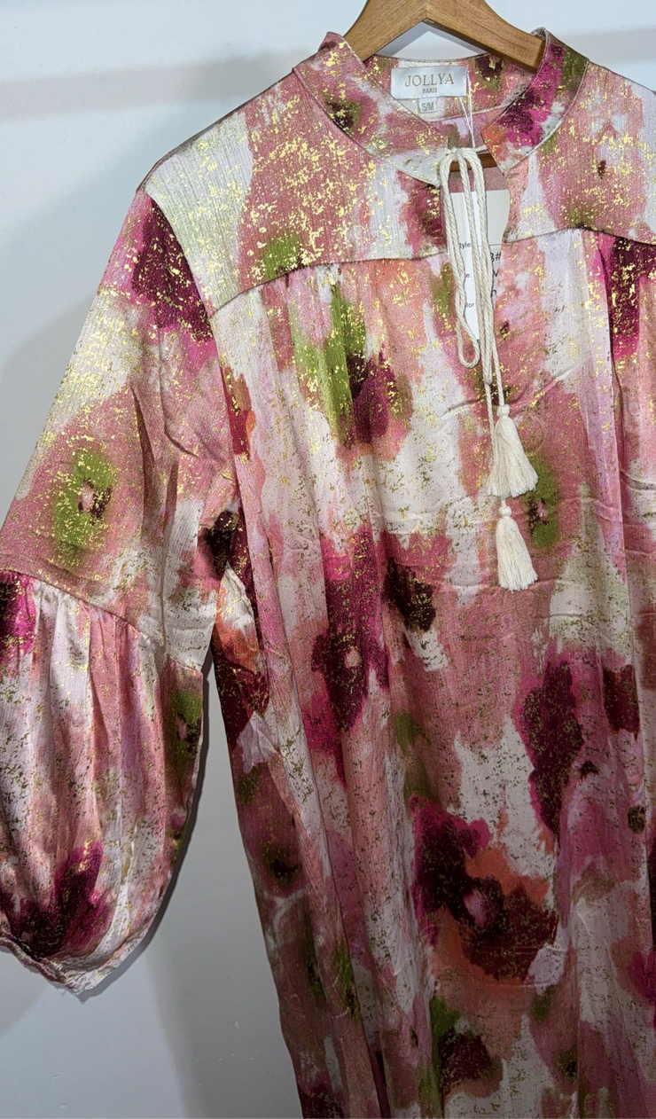 Robe longue avec doré