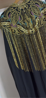 Abaya avec cape à franges
