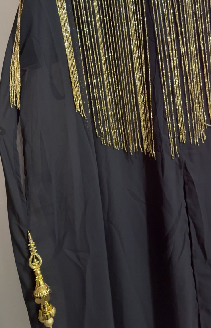 Abaya avec cape à franges