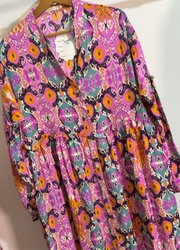 Robe longue rose