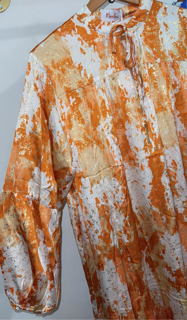 Robe longue avec doré