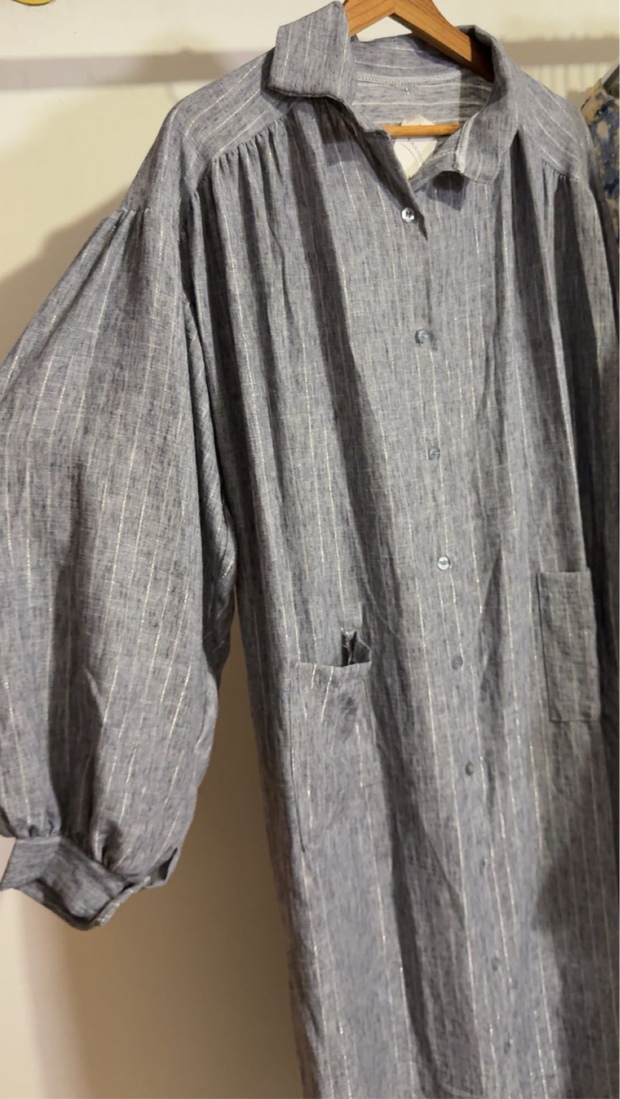Robe longue avec rayure pailletée