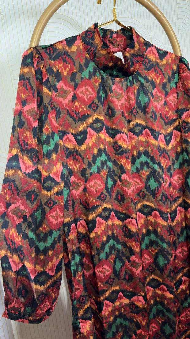 Robe satin de soie mi long
