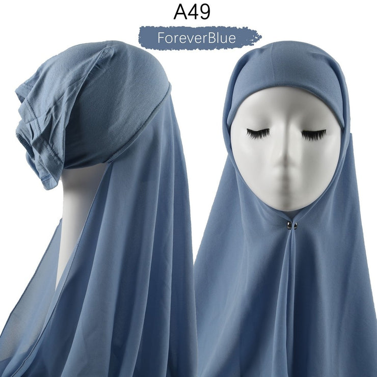 Hijab lux mousseline bonnet intégré - secrets glamour