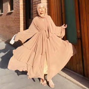 Abaya – Robe musulmane à trois couches en mousseline de soie - secrets glamour