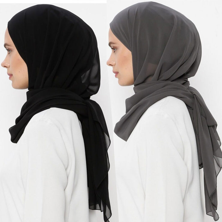 Hijab lux mousseline bonnet intégré - secrets glamour