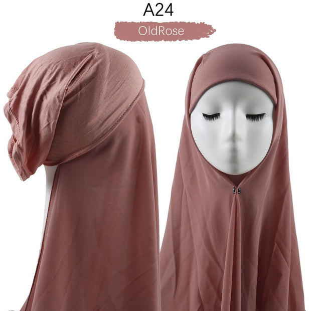 Hijab lux mousseline bonnet intégré - secrets glamour