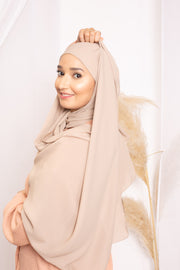 Hijab lux mousseline bonnet intégré - SANA-MODE